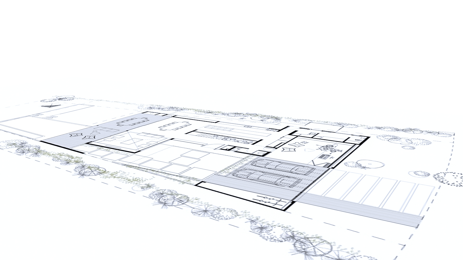 3D-Architekturvisualisierung Grundriss Skizze