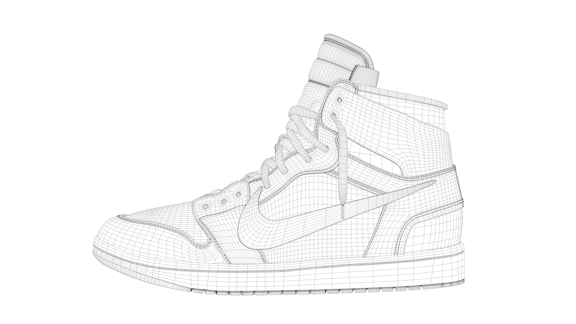 3D-Rendering Studio Sneakers wireframe